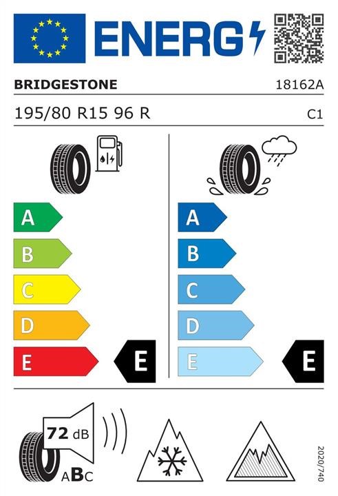 Passenger Winter Tyre Bridgestone Blizzak DMV2 195/80 R15 96R Bridgestone 18162