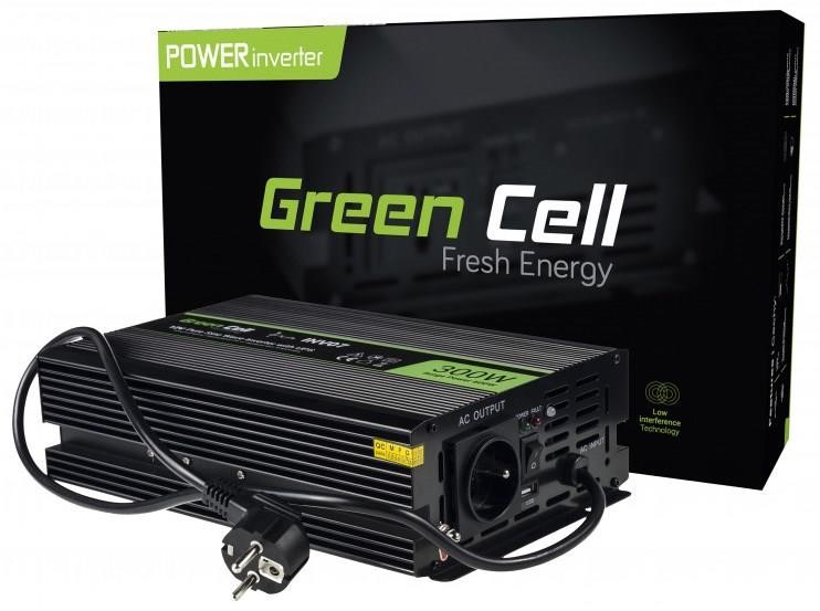 Green Cell INV07 Voltage converter (inverter) Green Cell UPS mode 12V to 230V Pure sine wave 300W/600W INV07
