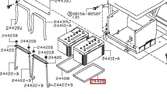 Nissan 24428-C8200 Battery tray 24428C8200