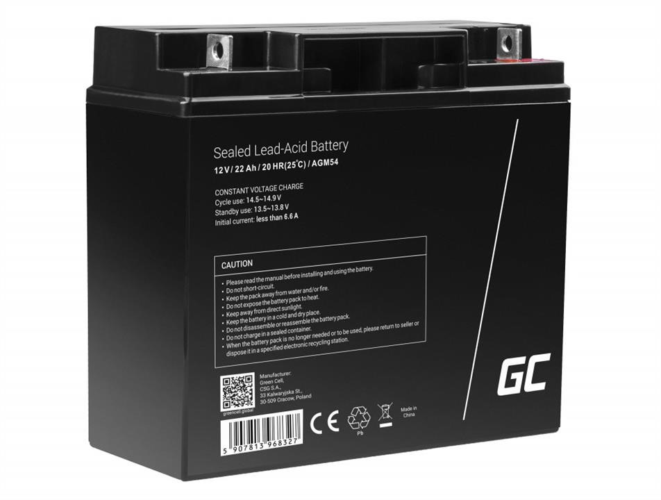 Green Cell AGM54 AGM VRLA 12V 22Ah maintenance free battery for lawnmower, scooter, boat, wheelchair AGM54