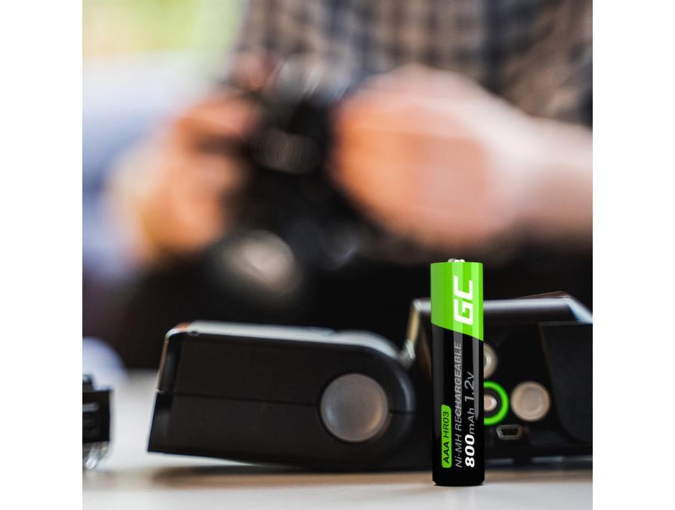 Rechargeable batteries 4x AAA HR03 800mAh Green Cell GR04