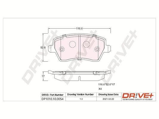 Dr!ve+ DP1010.10.0054 Brake Pad Set, disc brake DP1010100054