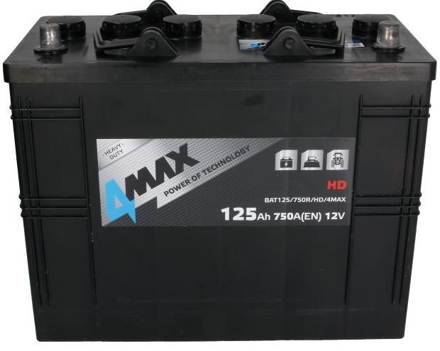 4max BAT125/750R/HD Battery 4max STARTING BATTERY 12V 125AH 750A(EN) R+ BAT125750RHD
