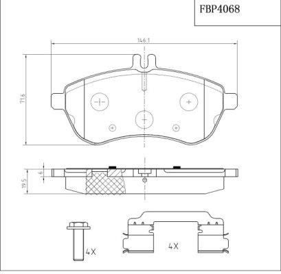 FI.BA filter FBP4068 Brake Pad Set, disc brake FBP4068