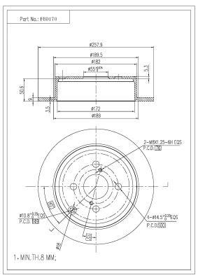 FI.BA filter FBD170 Rear brake disc, non-ventilated FBD170