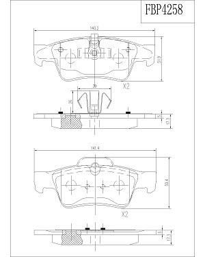 FI.BA filter FBP4258 Rear disc brake pads, set FBP4258