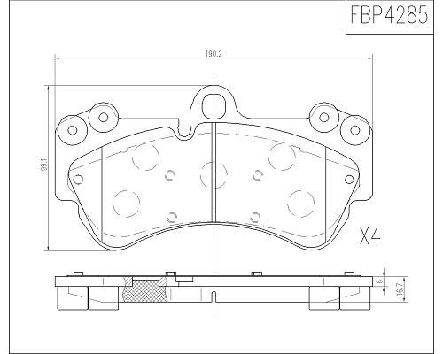 FI.BA filter FBP4285 Front disc brake pads, set FBP4285