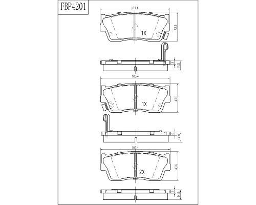 FI.BA filter FBP4201 Front disc brake pads, set FBP4201