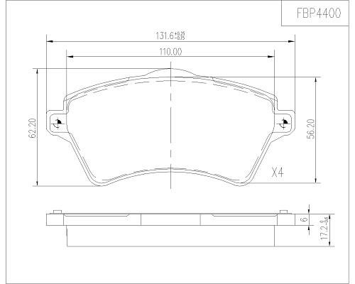 FI.BA filter FBP4400 Brake Pad Set, disc brake FBP4400