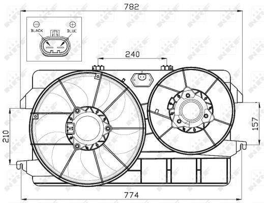 Hub, engine cooling fan wheel Wilmink Group WG1720408