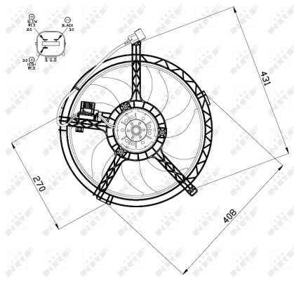 Hub, engine cooling fan wheel Wilmink Group WG1720463