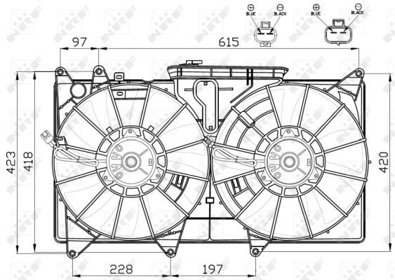 Hub, engine cooling fan wheel Wilmink Group WG1720466