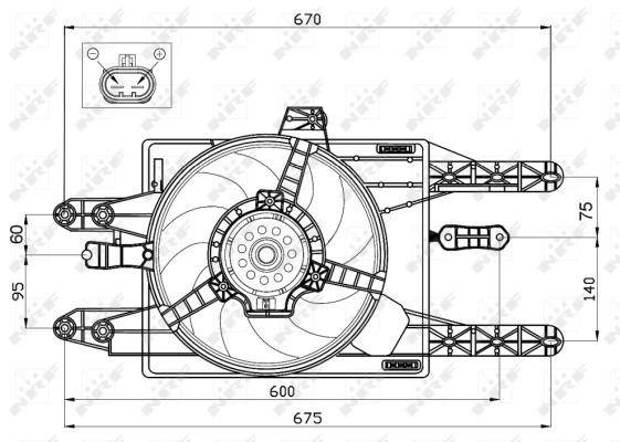 Hub, engine cooling fan wheel Wilmink Group WG1720411