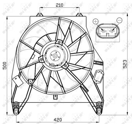 Hub, engine cooling fan wheel Wilmink Group WG1720412