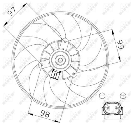 Hub, engine cooling fan wheel Wilmink Group WG1720508