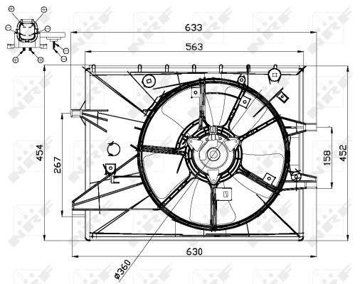 Hub, engine cooling fan wheel Wilmink Group WG1720612