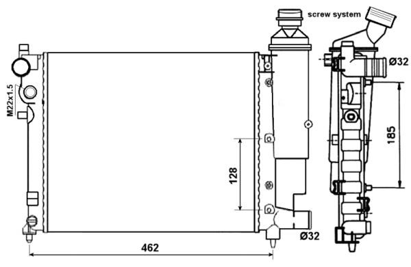 Radiator, engine cooling Wilmink Group WG1723119