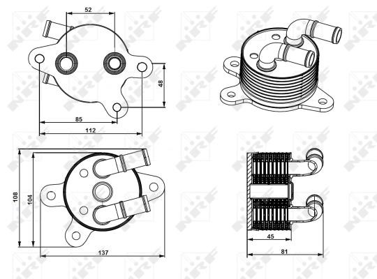 Oil Cooler, automatic transmission Wilmink Group WG1837620