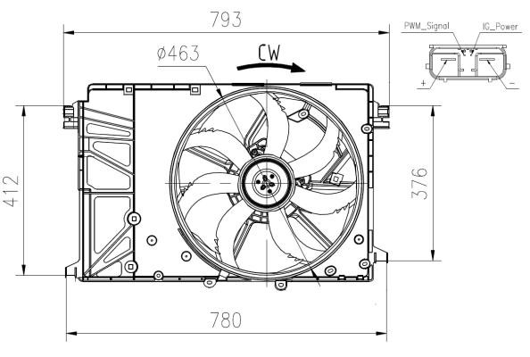 Wilmink Group WG2161752 Hub, engine cooling fan wheel WG2161752