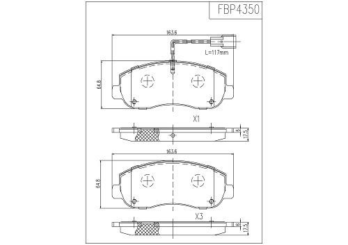 FI.BA filter FBP4350 Brake Pad Set, disc brake FBP4350
