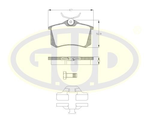 G.U.D GBP880100 Brake Pad Set, disc brake GBP880100