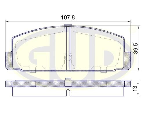G.U.D GBP880155 Brake Pad Set, disc brake GBP880155