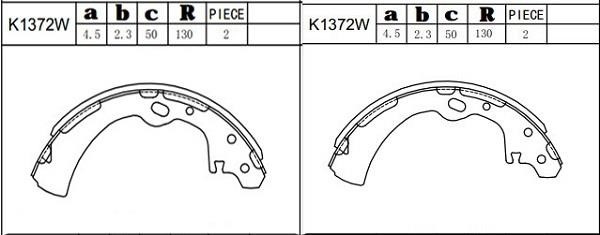 Asimco K1372W Brake shoe set K1372W