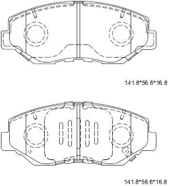 Asimco KD1708 Brake Pad Set, disc brake KD1708