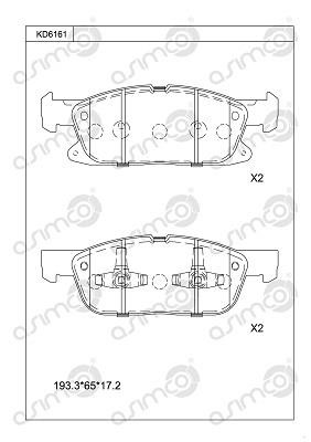 Asimco KD6161 Brake Pad Set, disc brake KD6161