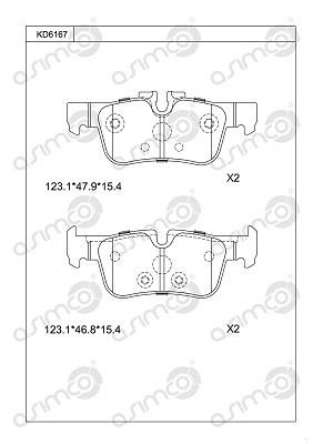 Asimco KD6167 Brake Pad Set, disc brake KD6167