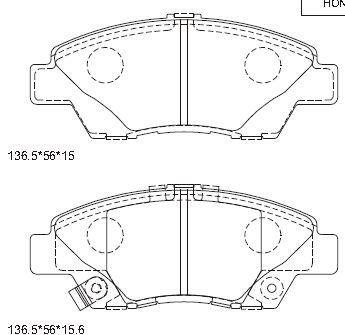 Asimco KD1506 Brake Pad Set, disc brake KD1506