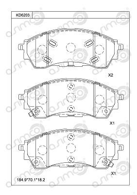 Asimco KD6203 Brake Pad Set, disc brake KD6203