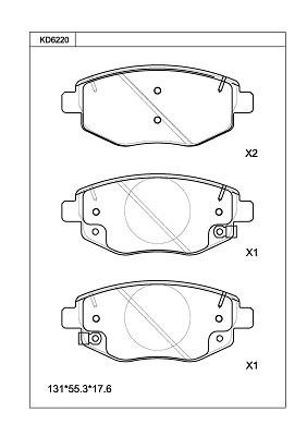 Asimco KD6220 Brake Pad Set, disc brake KD6220