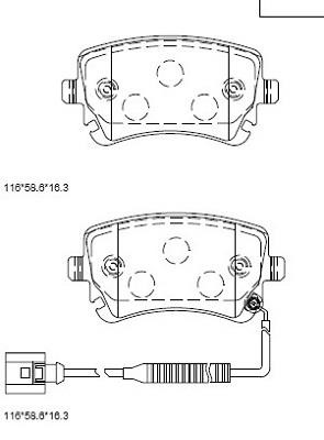 Asimco KD7581 Brake Pad Set, disc brake KD7581