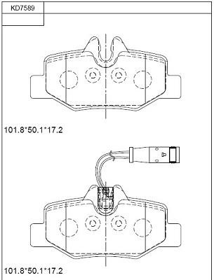 Asimco KD7589 Brake Pad Set, disc brake KD7589