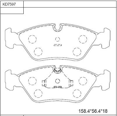 Asimco KD7597 Brake Pad Set, disc brake KD7597
