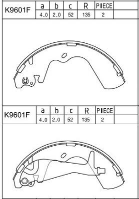 Asimco K9601F Brake shoe set K9601F