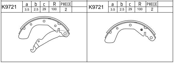 Asimco K9721 Brake shoe set K9721