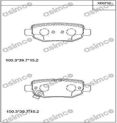 Asimco KD0710 Brake Pad Set, disc brake KD0710