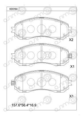 Asimco KD0164 Brake Pad Set, disc brake KD0164