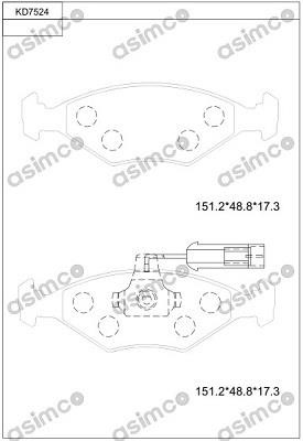 Asimco KD7524 Brake Pad Set, disc brake KD7524