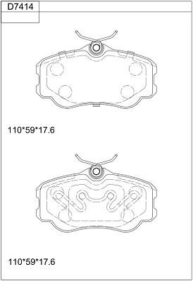 Asimco KD7414 Brake Pad Set, disc brake KD7414