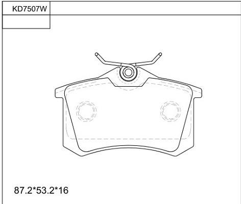 Asimco KD7507W Brake Pad Set, disc brake KD7507W