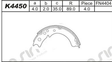 Asimco K4450 Parking brake shoes K4450