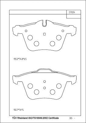 Asimco KD7024 Brake Pad Set, disc brake KD7024