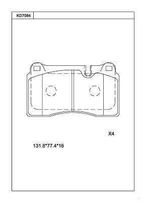 Asimco KD7084 Brake Pad Set, disc brake KD7084