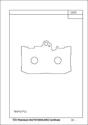 Asimco KD2005 Brake Pad Set, disc brake KD2005