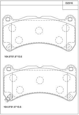 Asimco KD2516 Brake Pad Set, disc brake KD2516