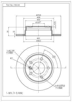 FI.BA filter FBD108 Rear brake disc, non-ventilated FBD108