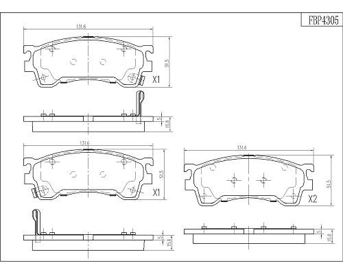 FI.BA filter FBP4305 Brake Pad Set, disc brake FBP4305